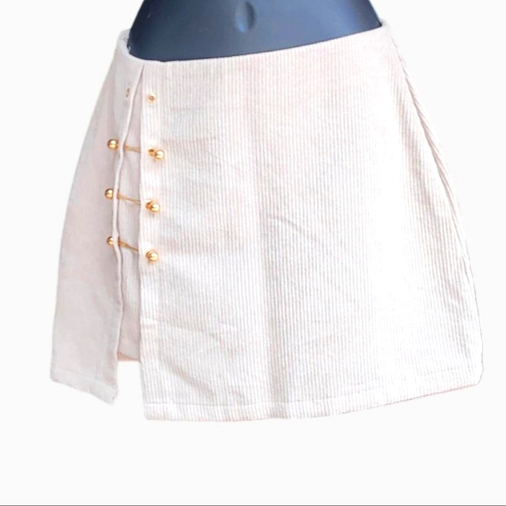Elegant Cream Skirt with Gold Accents